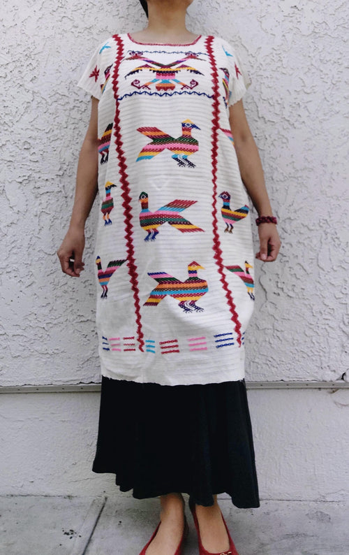 Backstrap loom dress, Oaxacan Huipil, Embroidery dress, handmade dress, artisian dress.