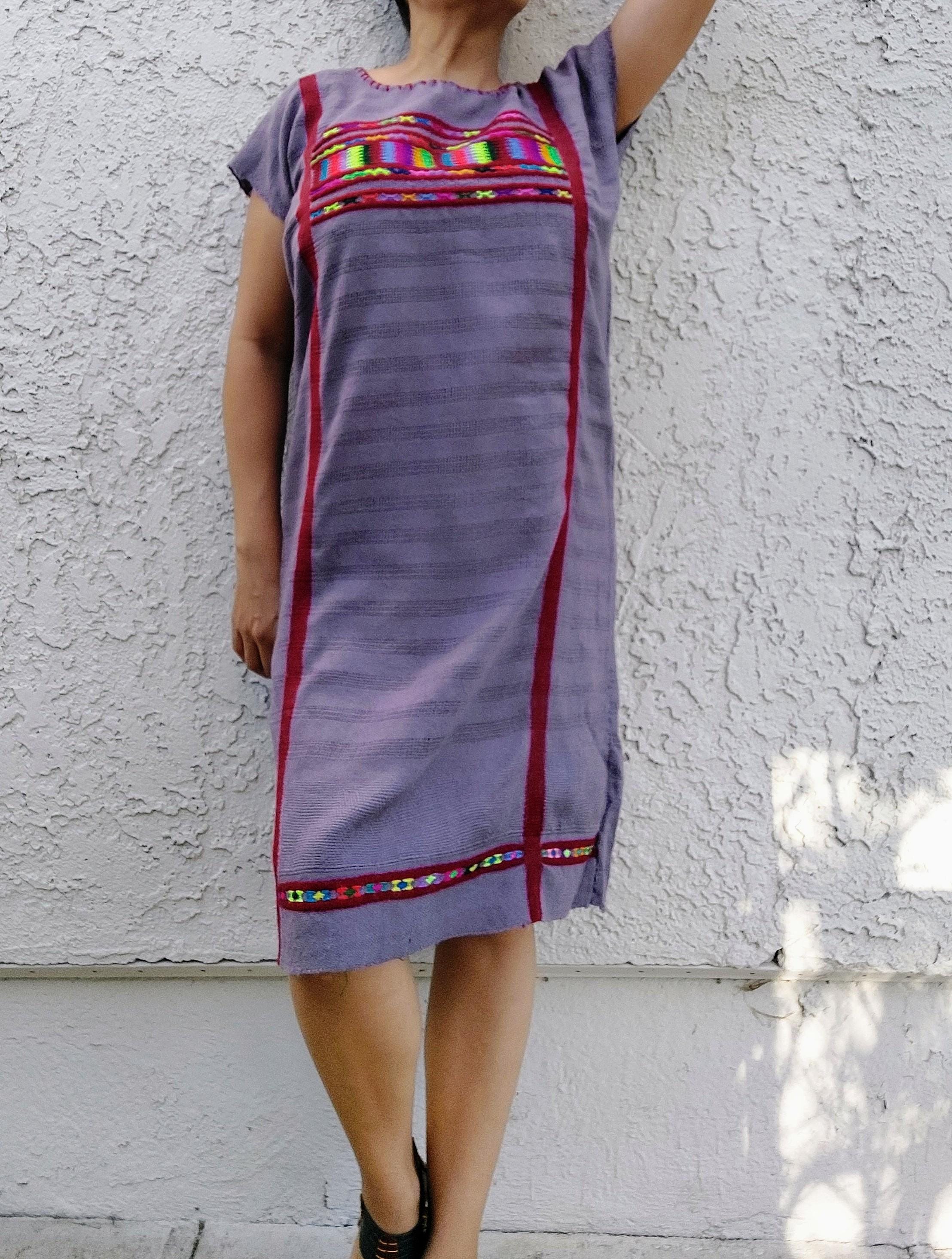 Backstrap loom Huipil, Triqui Oaxacan  dress, Mexican handmade dress, Handcrafted dress, Huipil, Embroidery dress, Cotton, Handmade. S/M