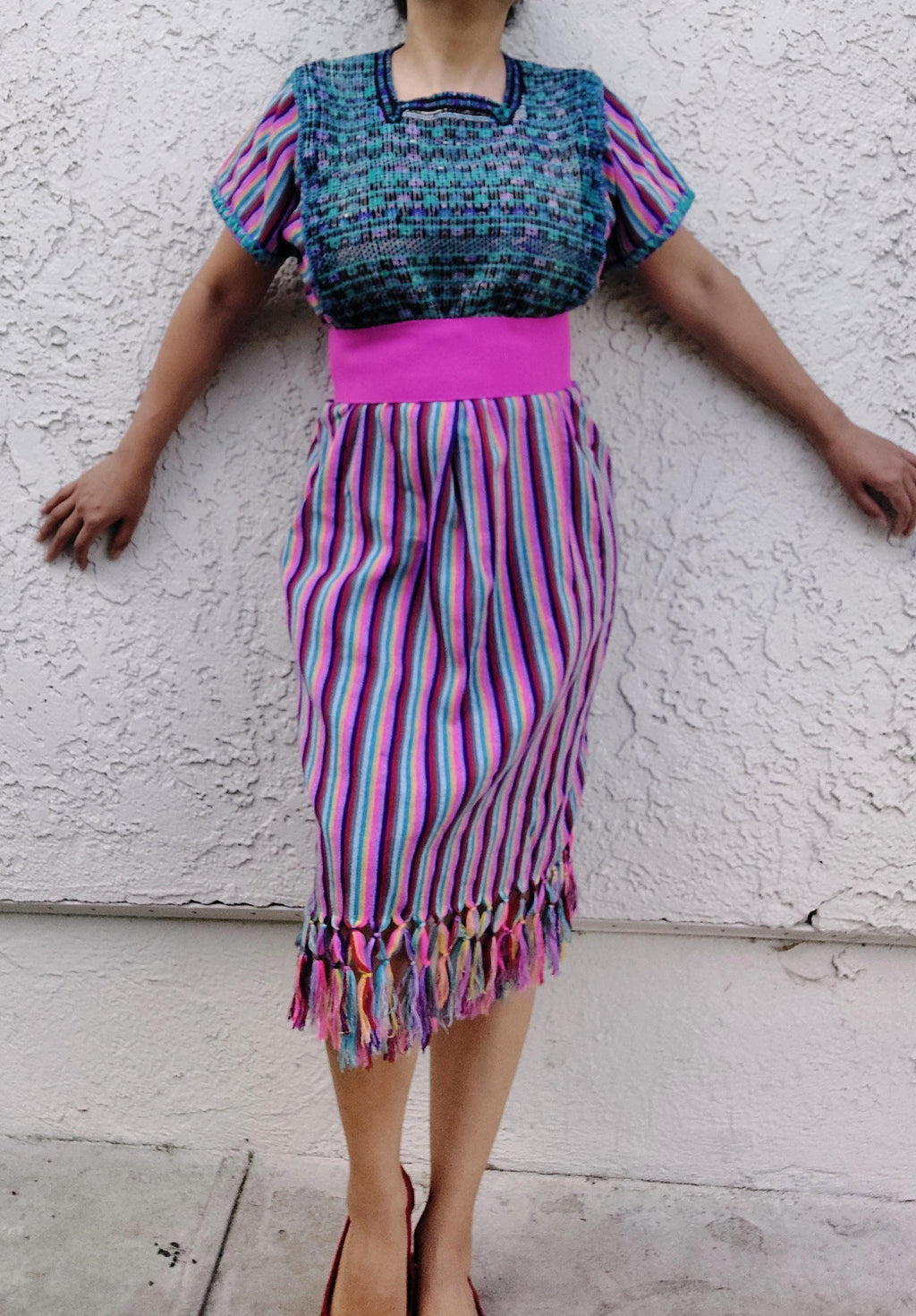 San Juan Cancuc Chiapas huipil, Backstrap loom huipil, Mexican Long dress. O/S
