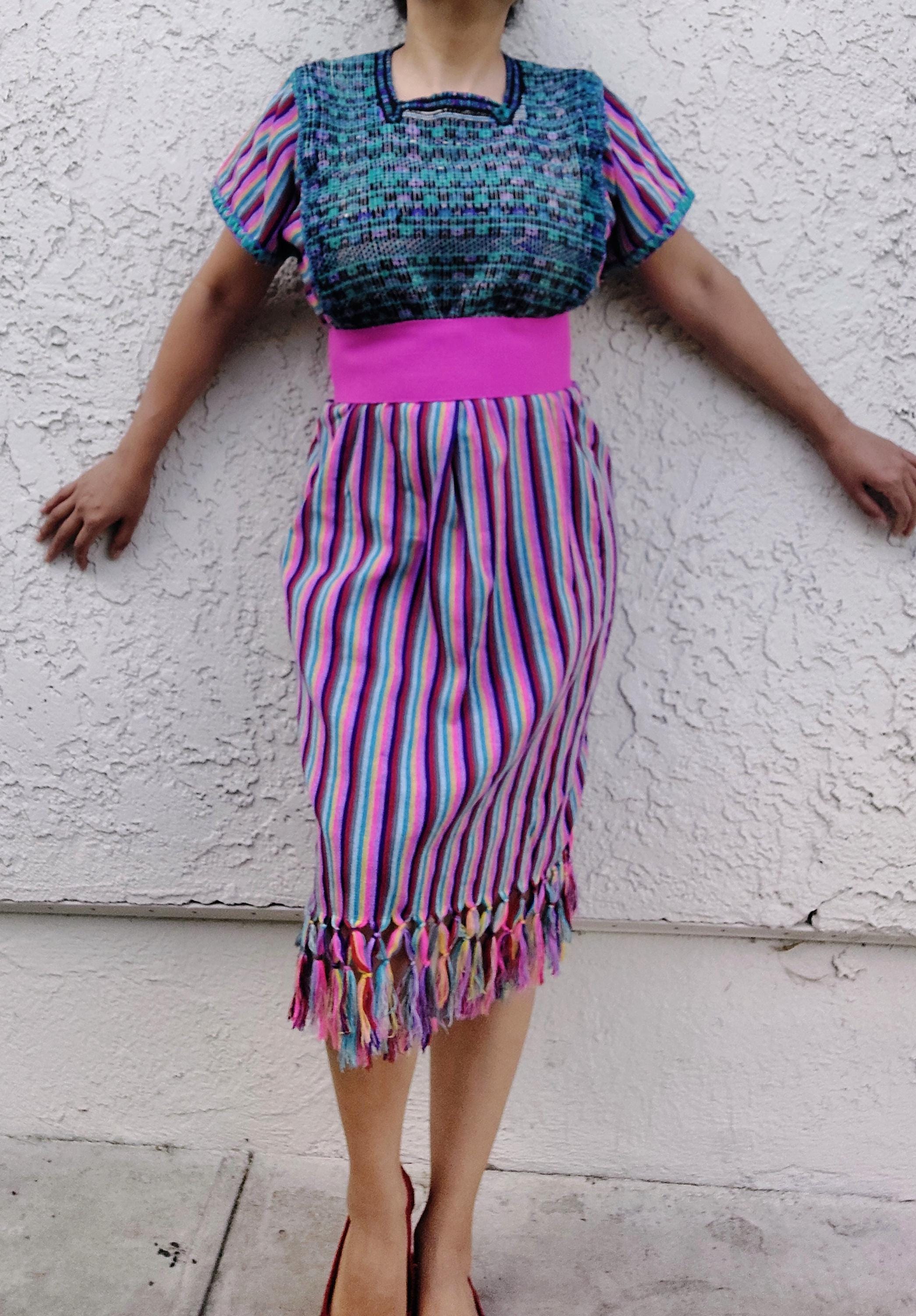 San Juan Cancuc Chiapas huipil, Backstrap loom huipil, Mexican Long dress. O/S