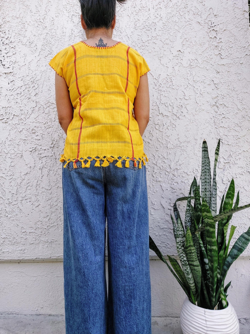 Backstrap loom Huipil, Short  Amuzgo Huipil, Mexican Embroidery dress, Oaxacan dress,  Handcrafted dress, Handmade Artisian dress.    S/M