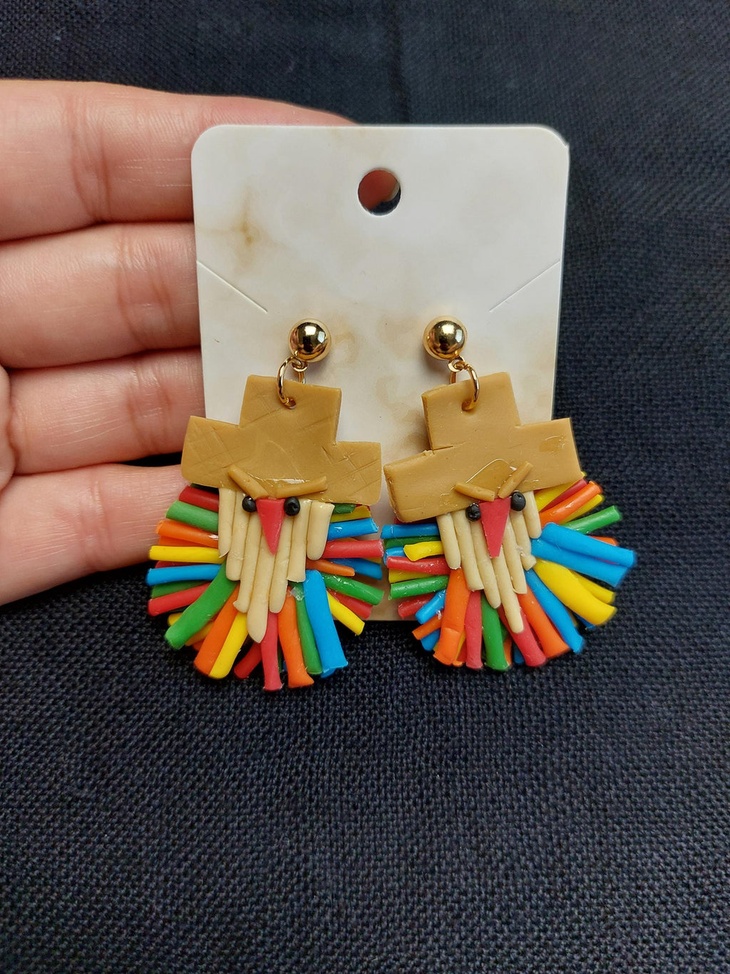 Handmade Cold Porcelain Earrings, Mexican Día de Muertos, Day of the Dead, Sugar skull.