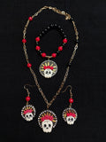 Handmade Cold Porcelain Earrings, Mexican Día de Muertos, Day of the Dead, Sugar skull.