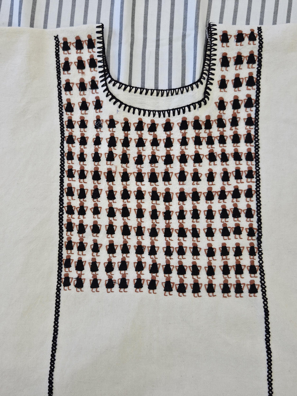 Muslin Mexican  top, Handmade embroidered blouse,    S-L