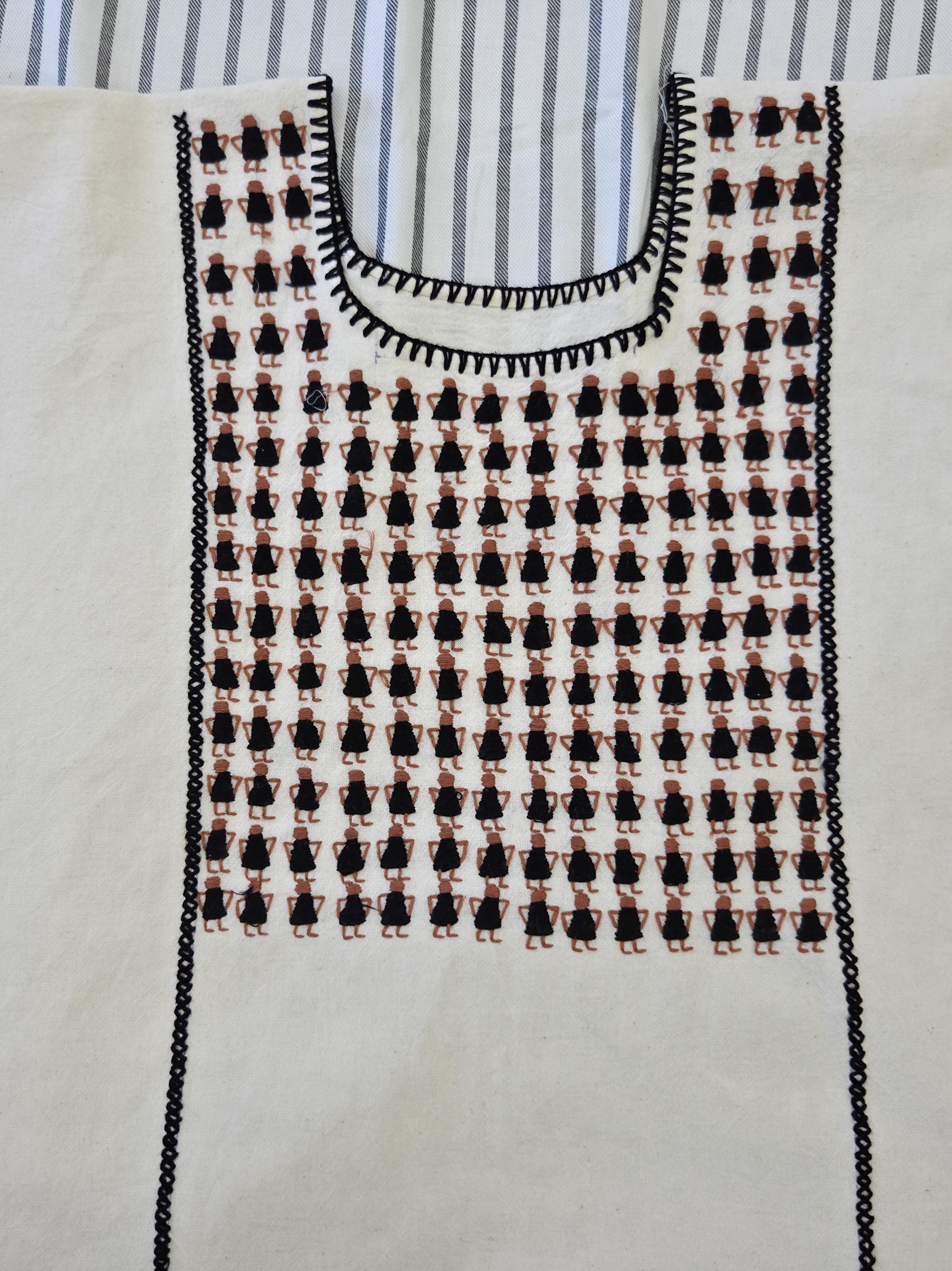 Muslin Mexican  top, Handmade embroidered blouse,    S-L