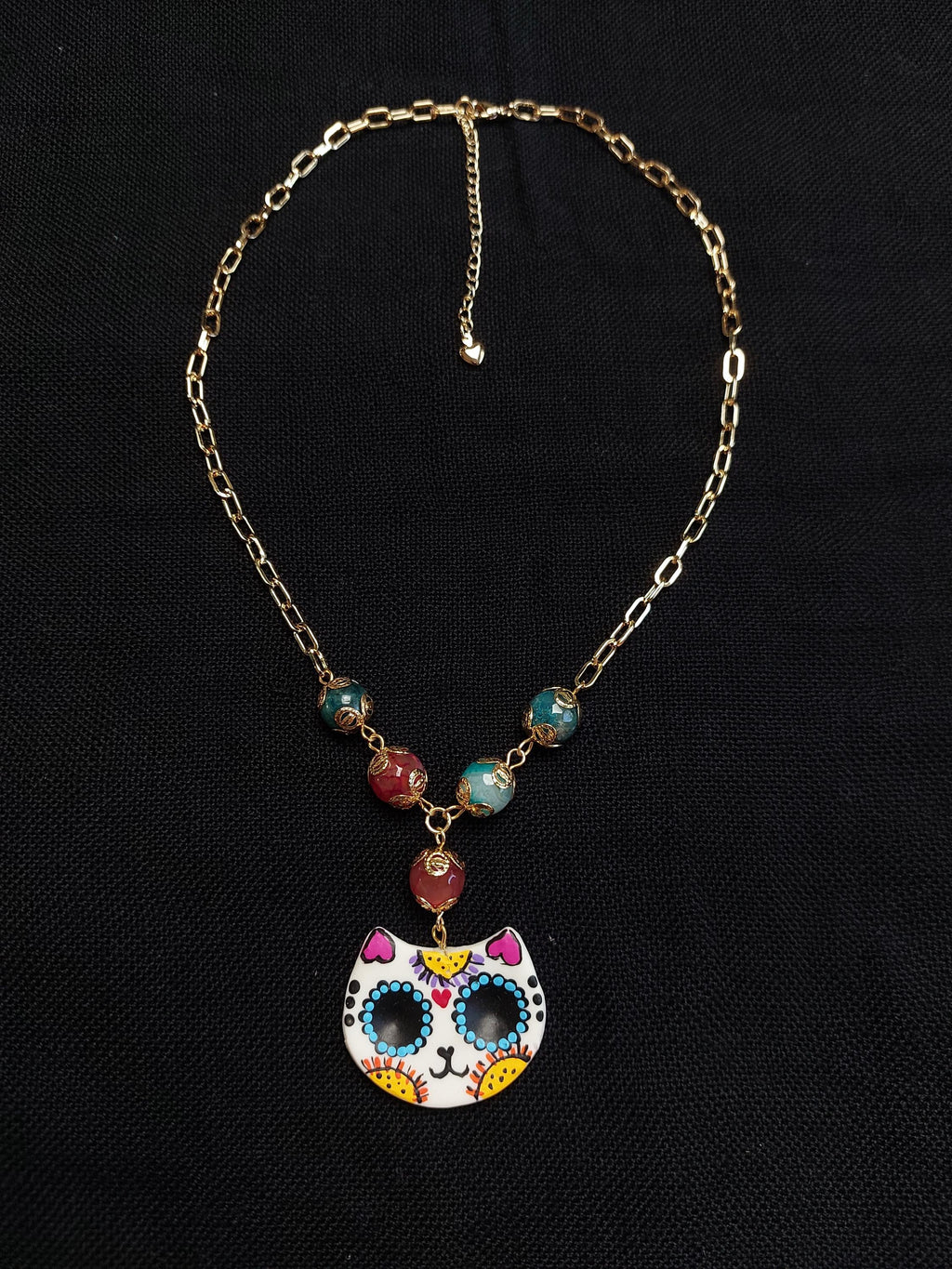 Handmade Cold Porcelain Earrings, Mexican Día de Muertos, Day of the Dead, Sugar skull.