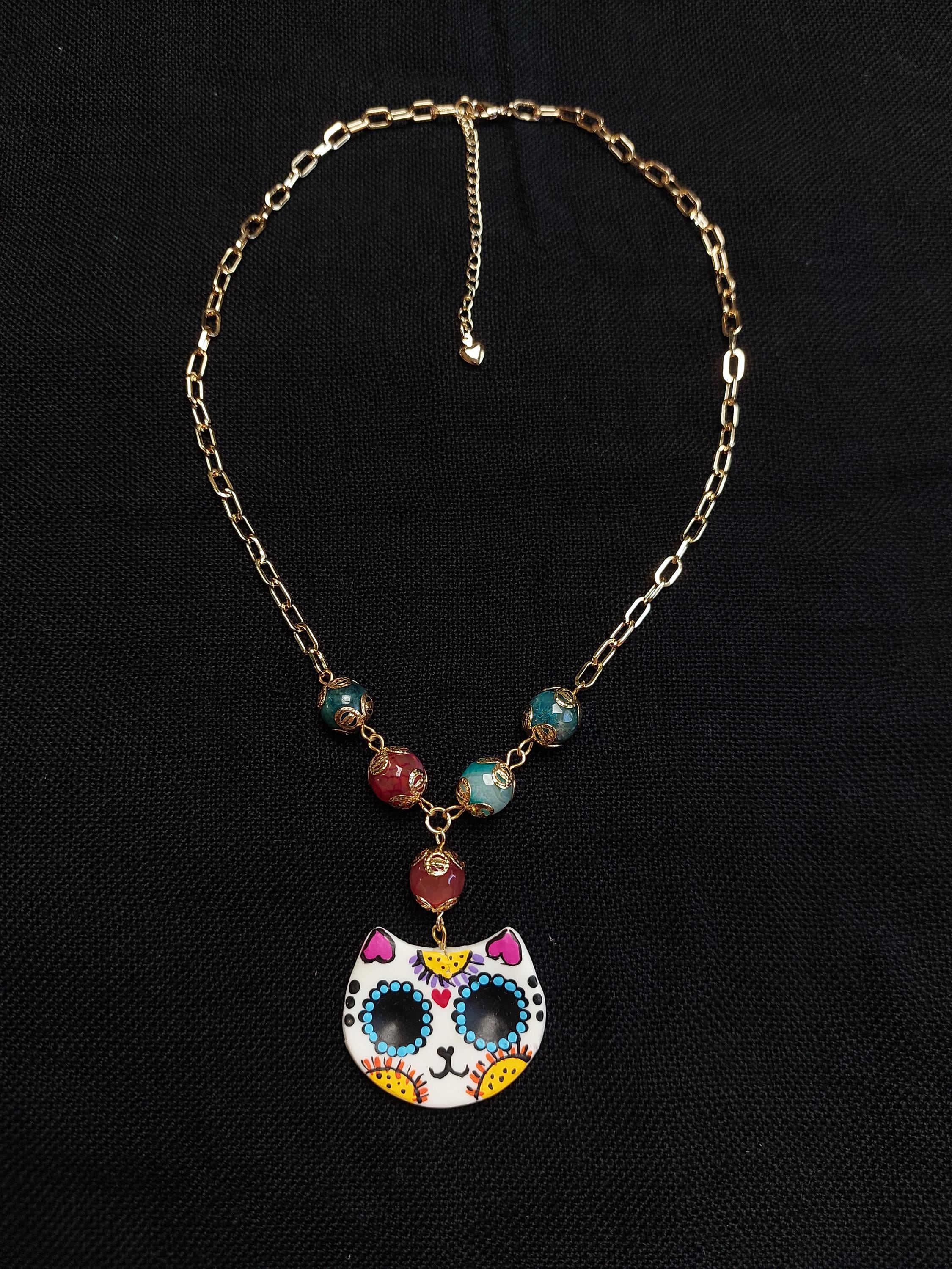 Handmade Cold Porcelain Earrings, Mexican Día de Muertos, Day of the Dead, Sugar skull.