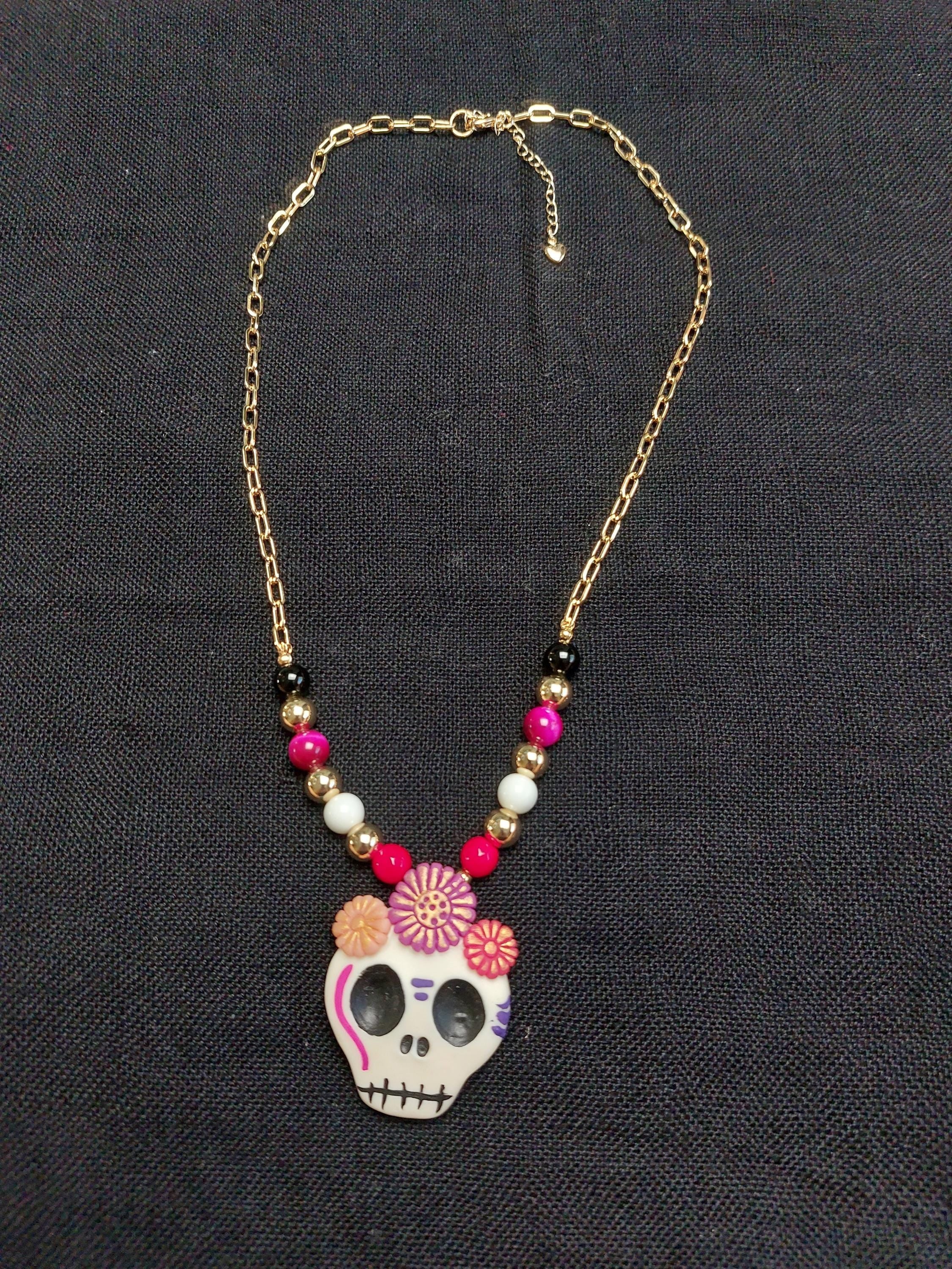Handmade Cold Porcelain Earrings, Mexican Día de Muertos, Day of the Dead, Sugar skull.