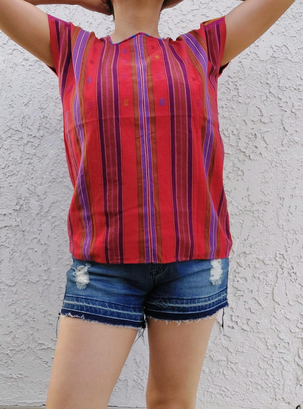 Backstrap loom Short Huipil,  Pantelhó Chiapas top, Handmade top, Mexican blouse Artisian, Ethnic  S/M.