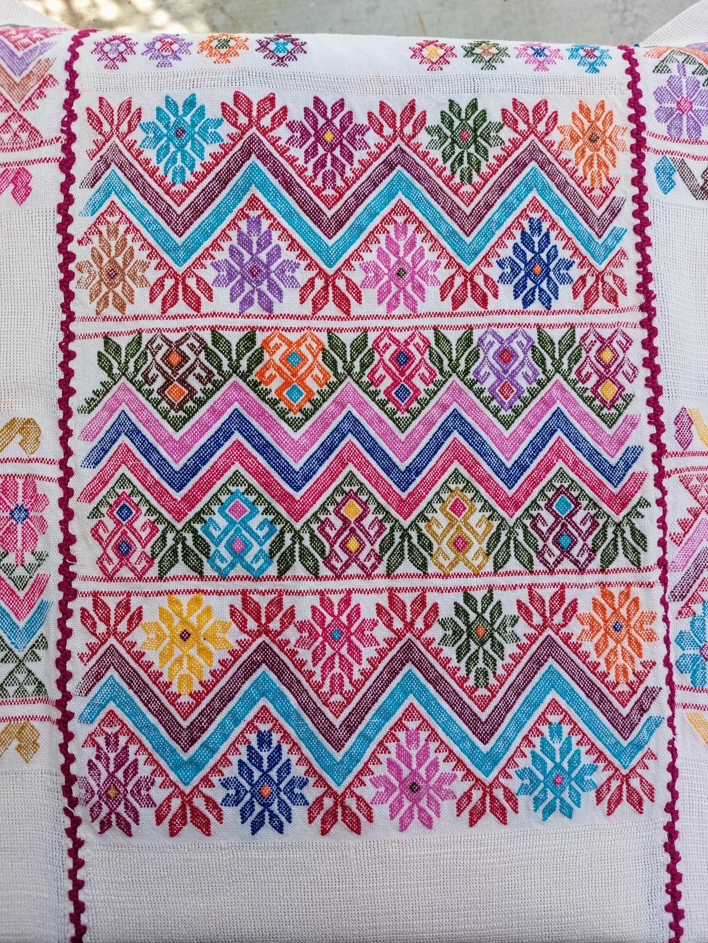 Backstrap loom Huipil, Embroidery Long Mexican dress, Amuzgos, Guerrero.  O/S