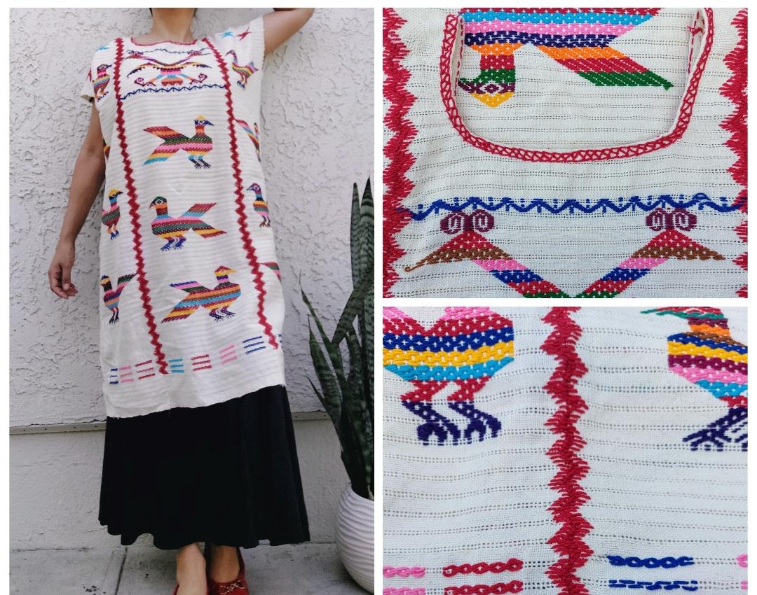 Backstrap loom dress, Oaxacan Huipil, Embroidery dress, handmade dress, artisian dress.