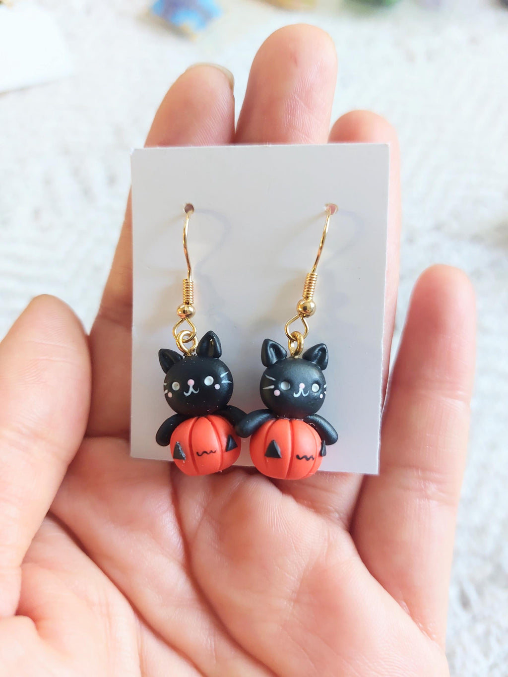Handmade Cold Porcelain Earrings, Clay earrings,  Halloween, Day of the Dead,