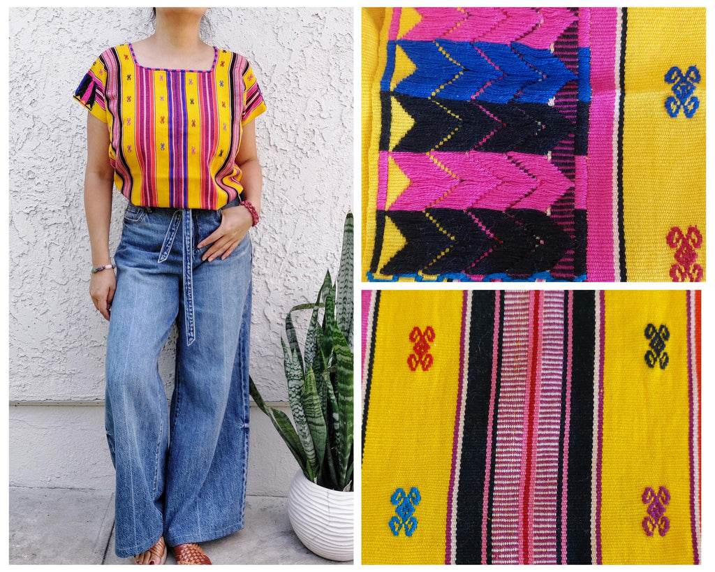 Backstrap loom Huipil,  Pantelhó blouse, Chiapas short huipil.    S/M/L