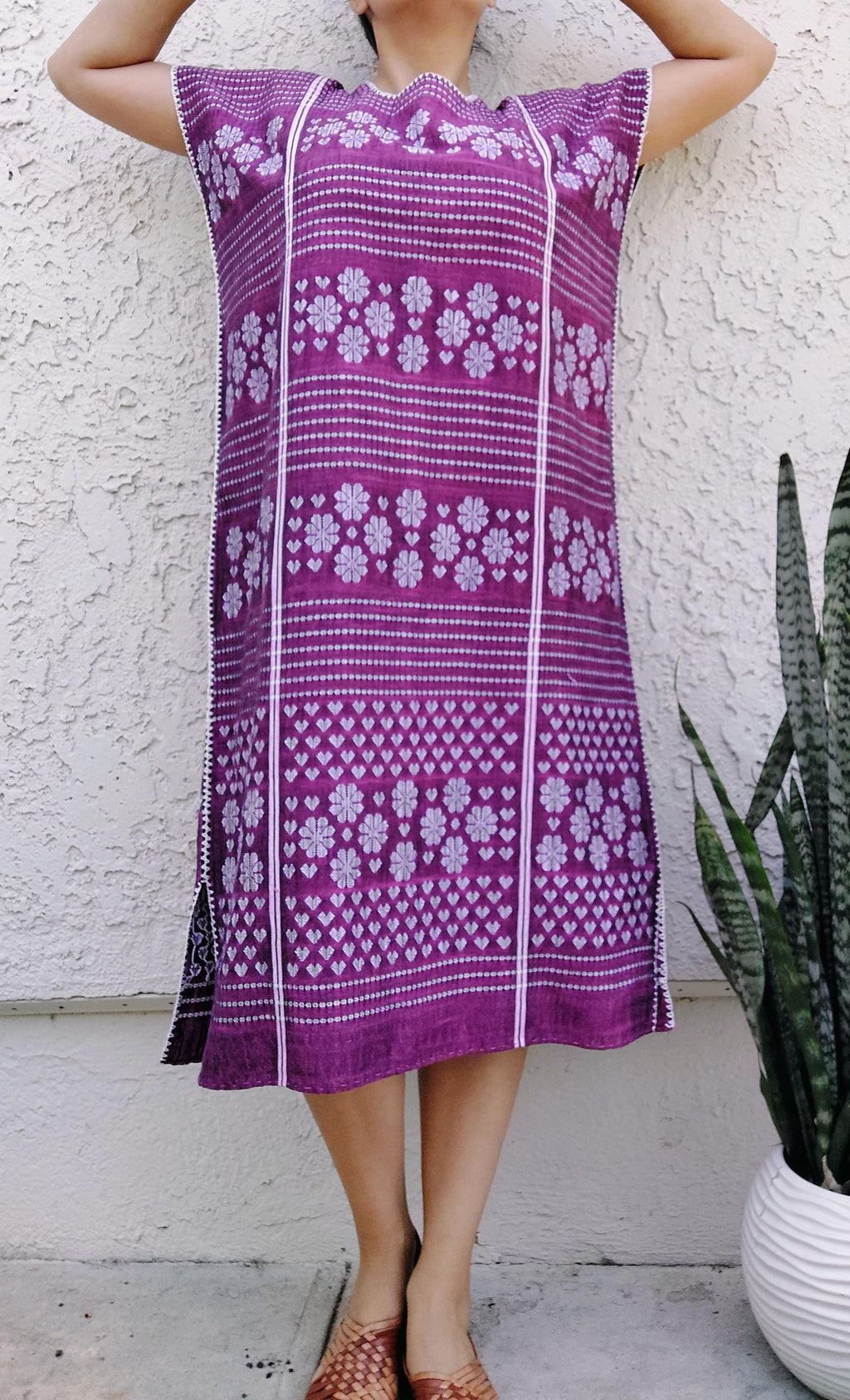 Handmade Huipil, Embroidery Mexican dress, Amuzgos, Guerrero. O/S