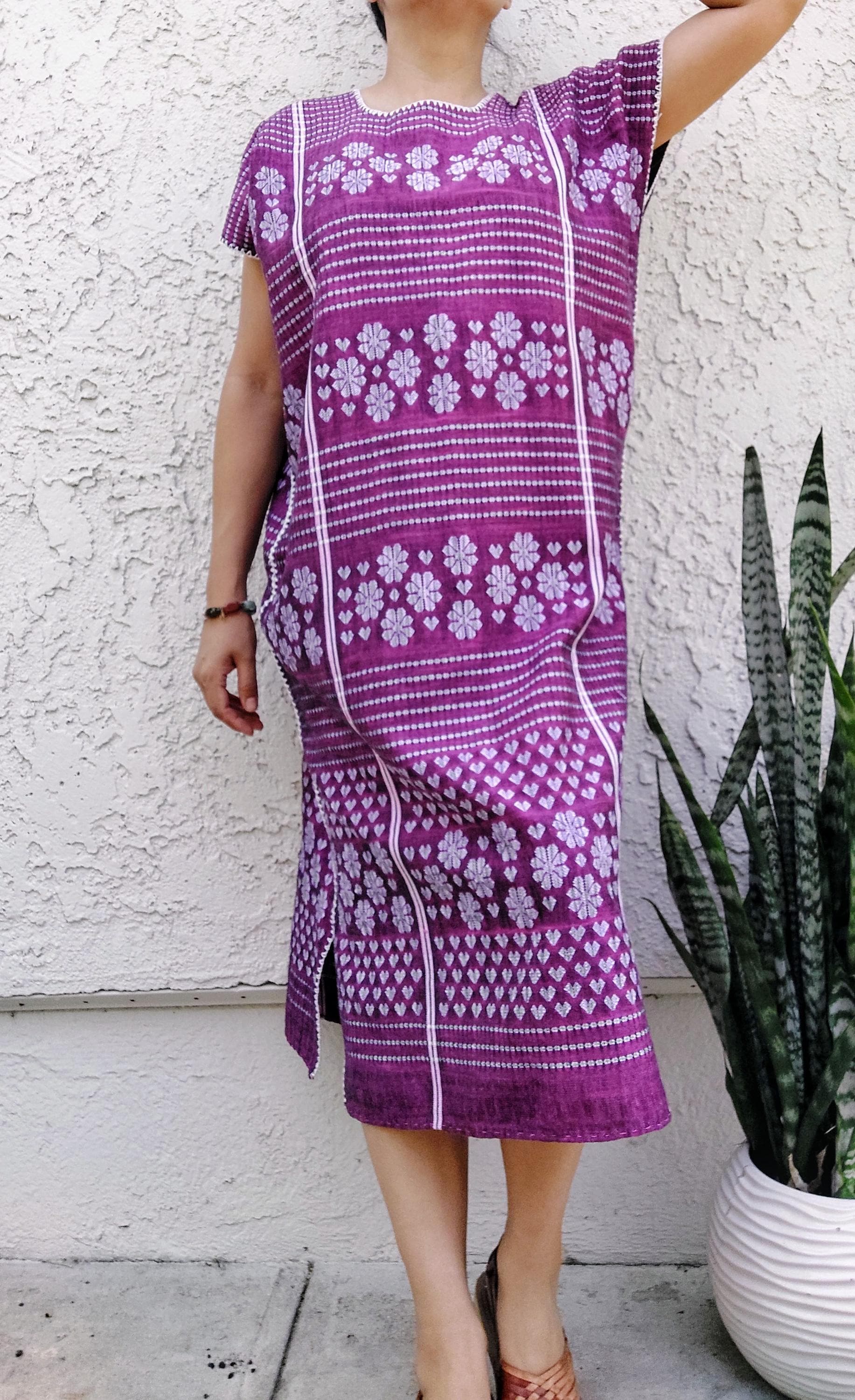 Handmade Huipil, Embroidery Mexican dress, Amuzgos, Guerrero. O/S