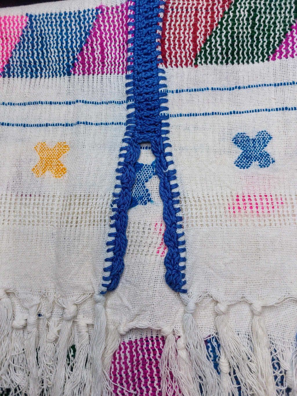Backstrap loom Huipil, Amuzgo Huipil, Mexican Embroidery dress, Oaxacan dress  Handcrafted dress, Summer-spring, Multi color, Cotton S/M