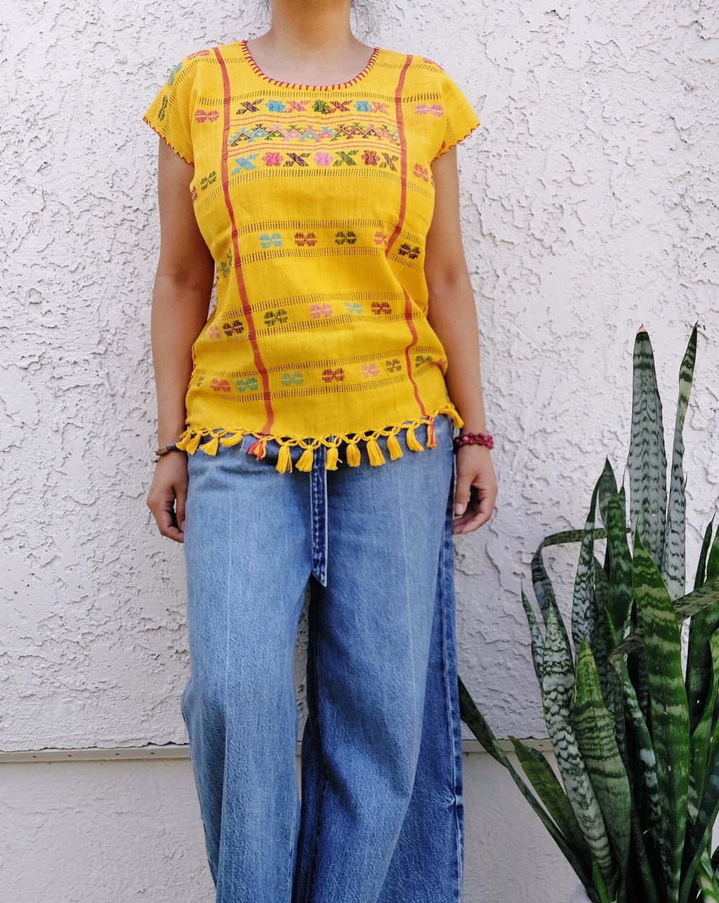 Backstrap loom Huipil, Short  Amuzgo Huipil, Mexican Embroidery dress, Oaxacan dress,  Handcrafted dress, Handmade Artisian dress.    S/M