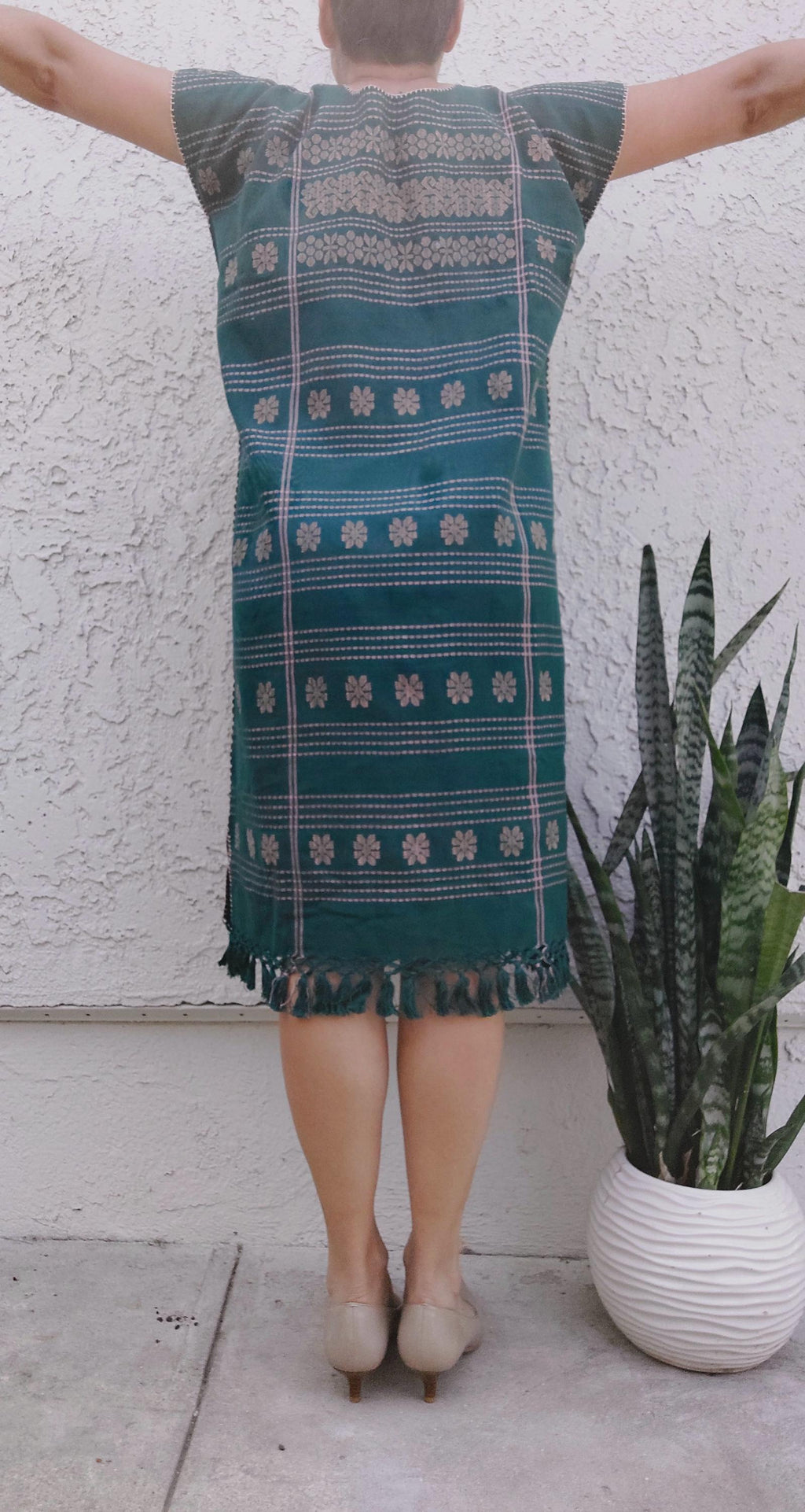 Handmade Huipil, Embroidery Mexican dress, Amuzgos, Long Huipil Guerrero. O/S