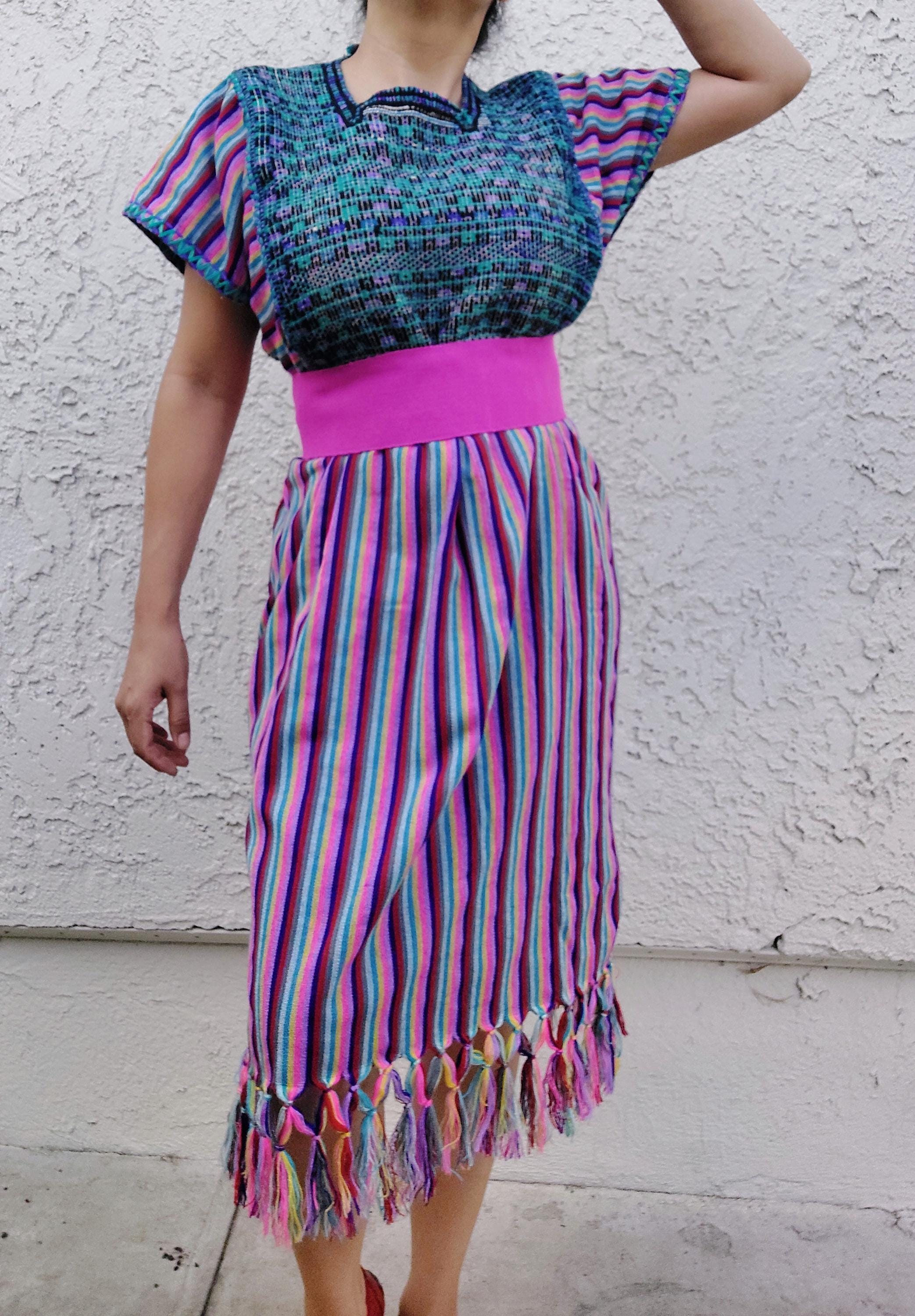 San Juan Cancuc Chiapas huipil, Backstrap loom huipil, Mexican Long dress. O/S
