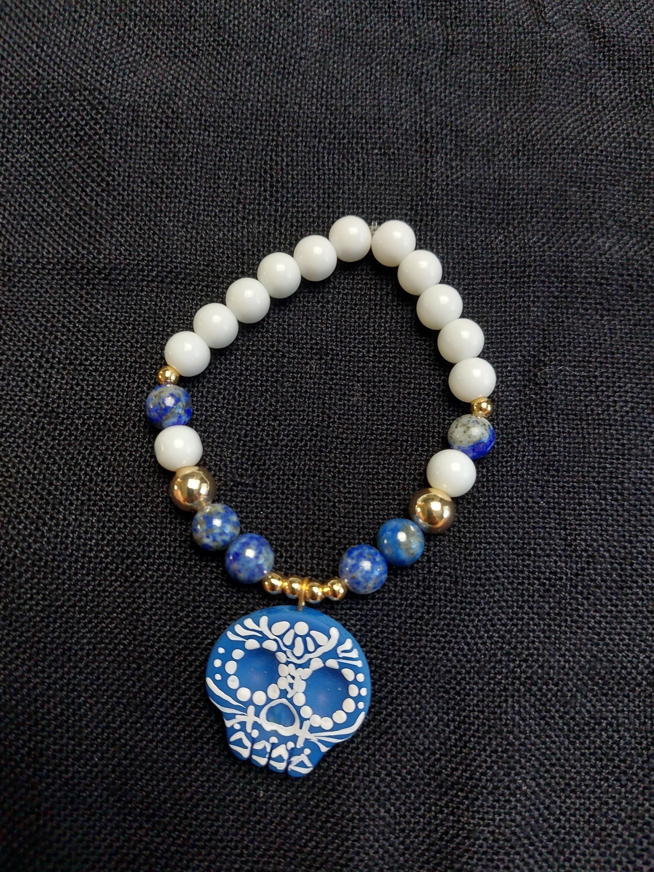 Handmade Cold Porcelain Earrings, Mexican Día de Muertos, Day of the Dead, Sugar skull.