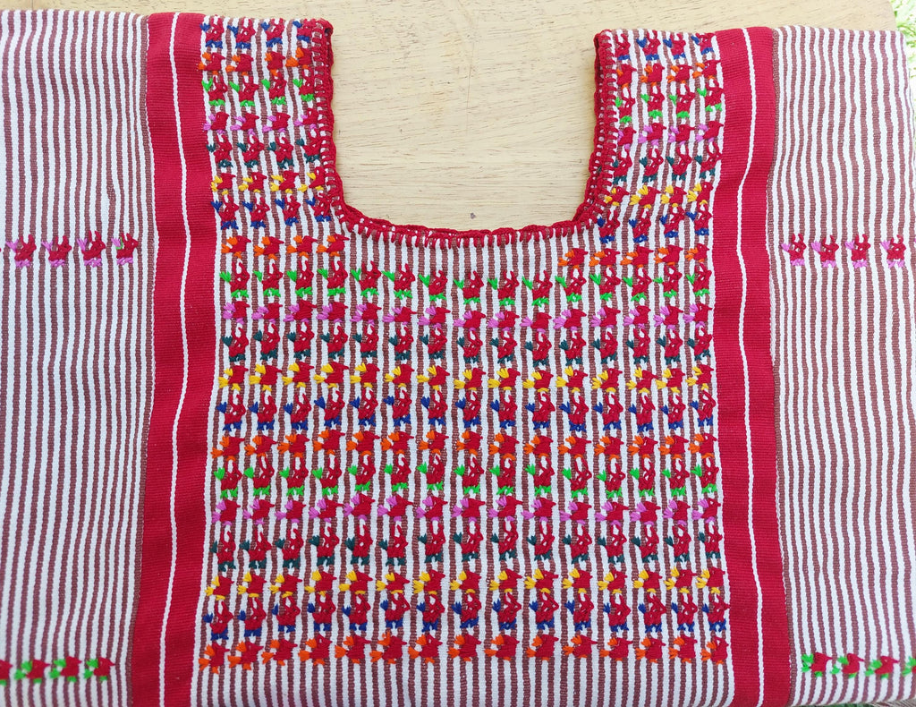 Tacuate Backstrap loom Huipil dress, Oaxacan Embroidery Dress, Mexican Handmade artisian cotton dress.   O/S