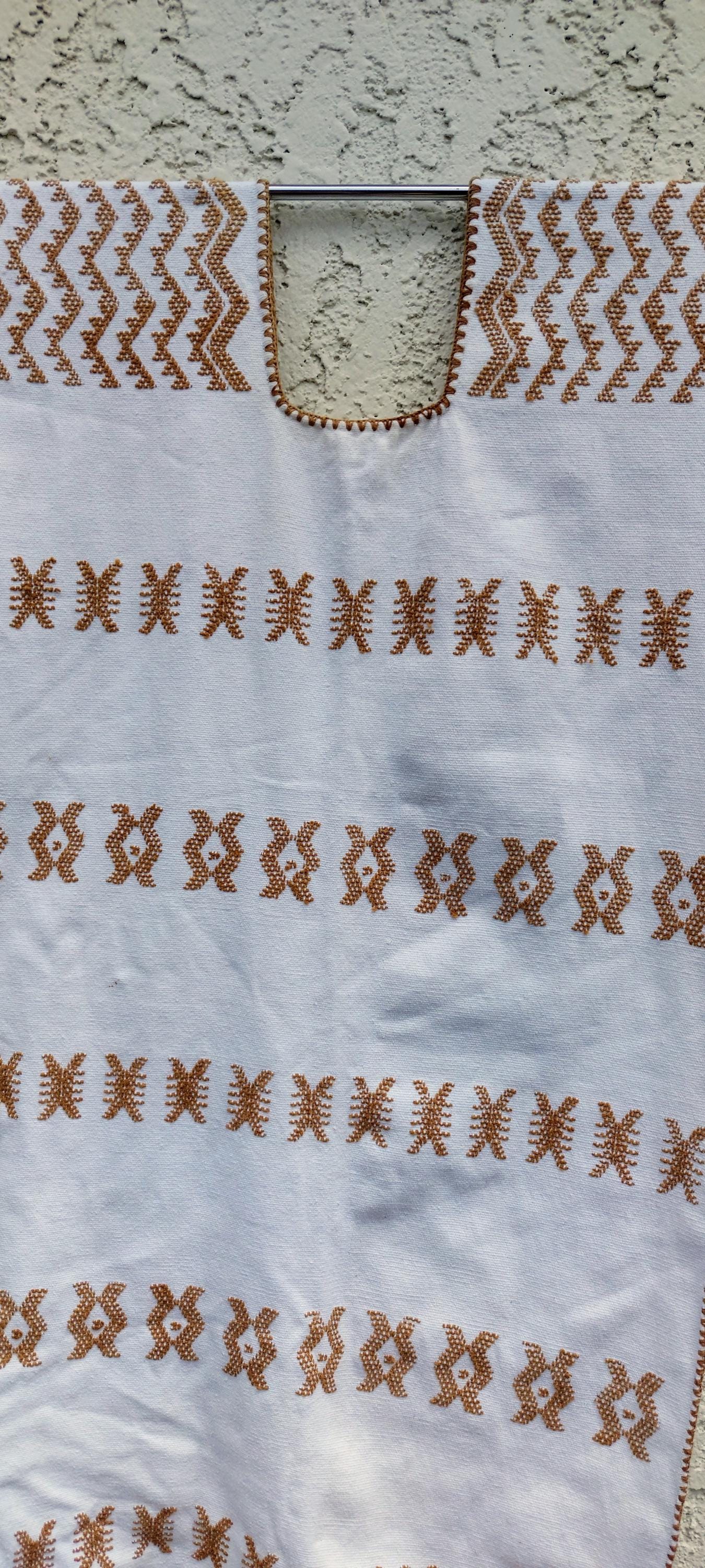 Handmade Oaxacan Huipil,  Mexican Handcrafted Dress, Embroidery dress, Backstrap Loom Weaving. O/S