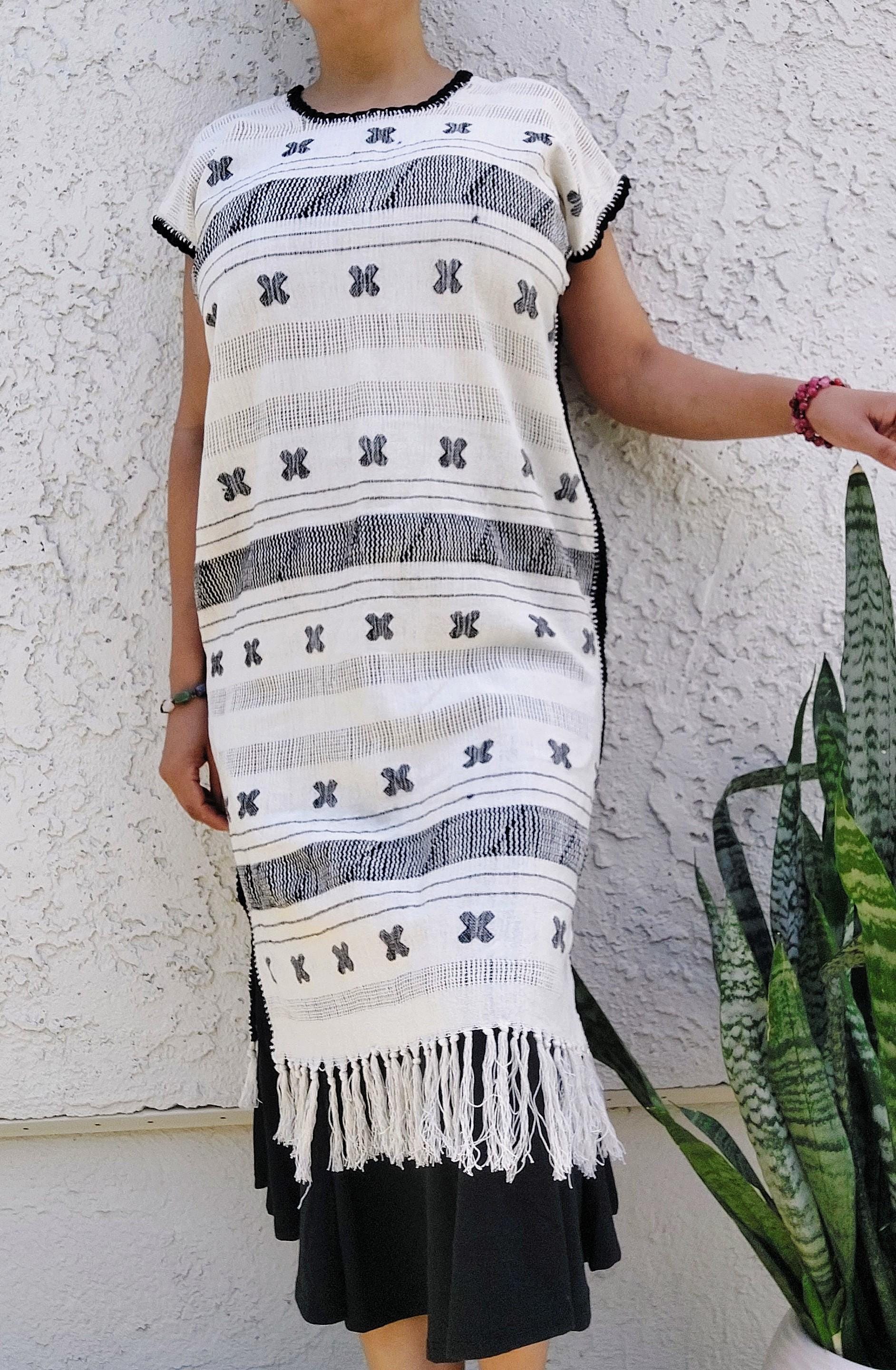 Backstrap loom Huipil, Amuzgo Huipil, Mexican Embroidery dress, Oaxacan Dress, Handcrafted - Handmade Artisian dress, Spring-Summer   S/M