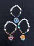 Handmade Cold Porcelain Earrings, Mexican Día de Muertos, Day of the Dead, Sugar skull.