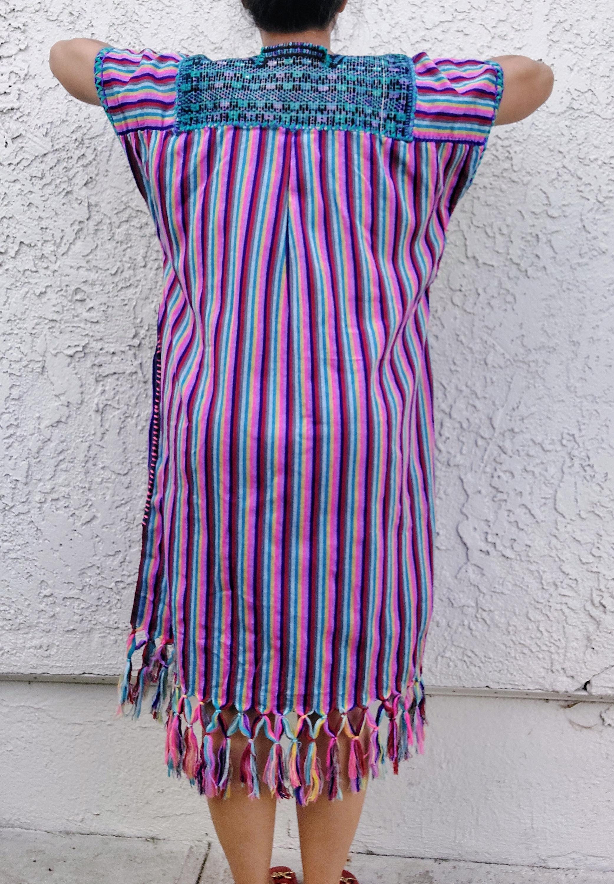 San Juan Cancuc Chiapas huipil, Backstrap loom huipil, Mexican Long dress. O/S