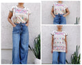 Backstrap loom Huipil, short Amuzgo Huipil, Embroidery Mexican top,  Artisian Oaxacan top, Handmade Artisian top, Handcrafted top.   S/M