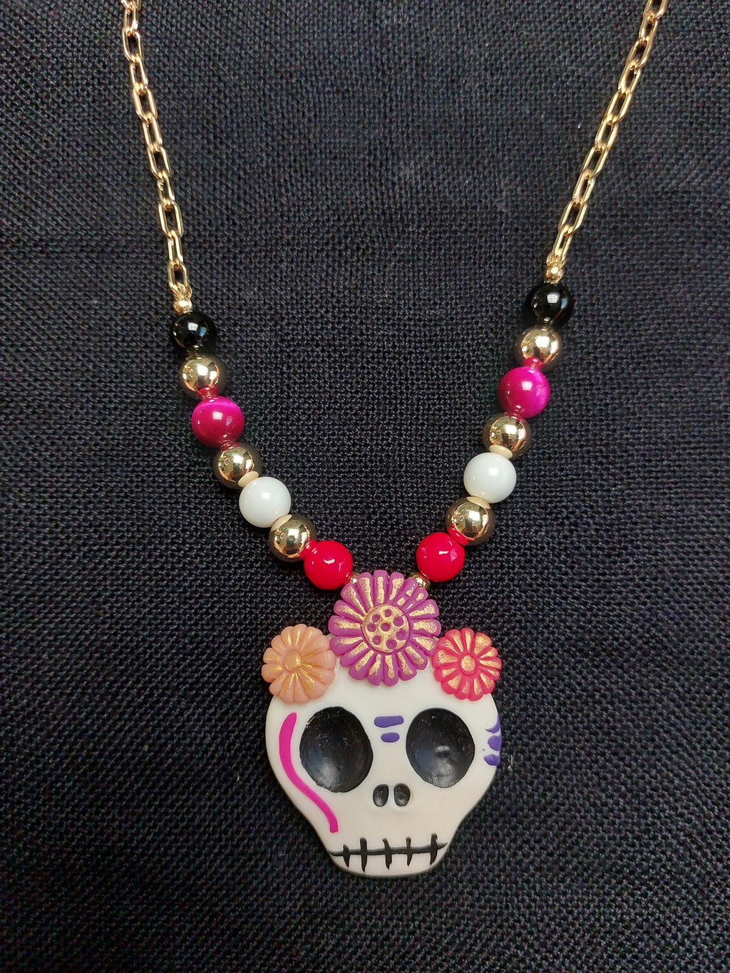 Handmade Cold Porcelain Earrings, Mexican Día de Muertos, Day of the Dead, Sugar skull.