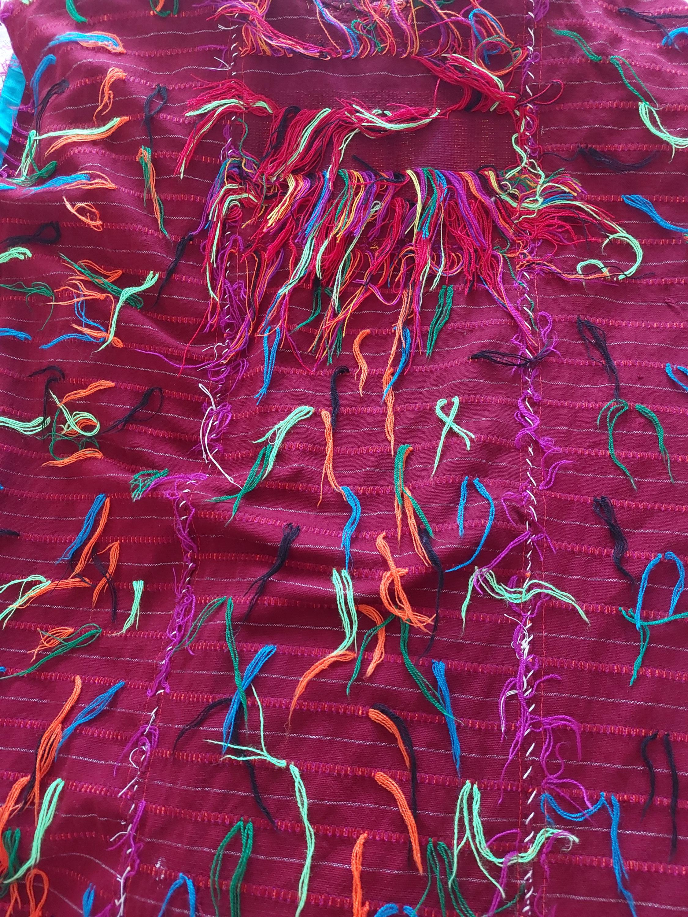 Triqui Handicrafted dress, Oaxacan Handmade Huipil, Embroidery Mexican dress,     O/S