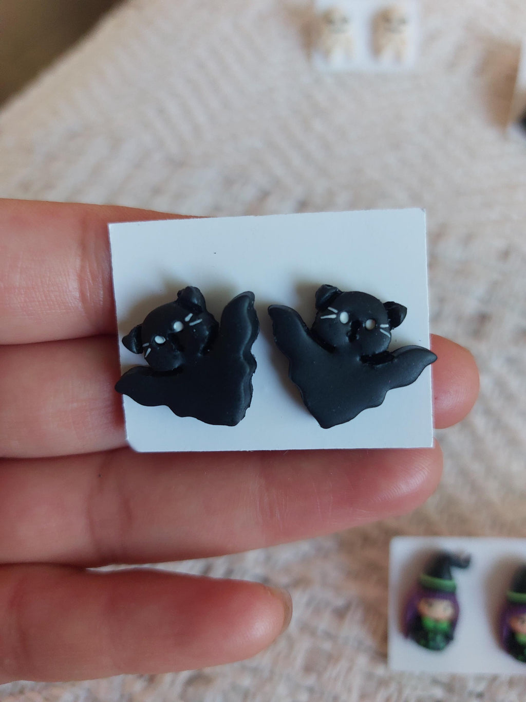 Handmade Cold Porcelain Earrings,  Halloween, Day of the Dead,