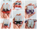 Handmade Cold Porcelain Earrings, Clay earrings,  Halloween, Day of the Dead,