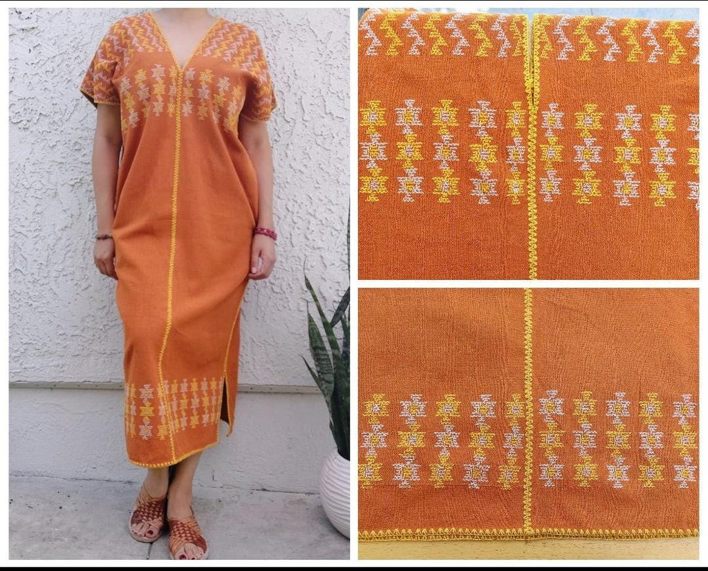 Handmade Huipil, San Juan Colorado, Mixteco dress, Embroidery Mexican dress, Oaxacan dress  S-M