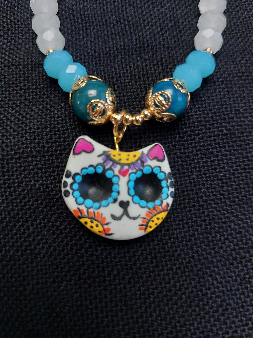 Handmade Cold Porcelain Earrings, Mexican Día de Muertos, Day of the Dead, Sugar skull.