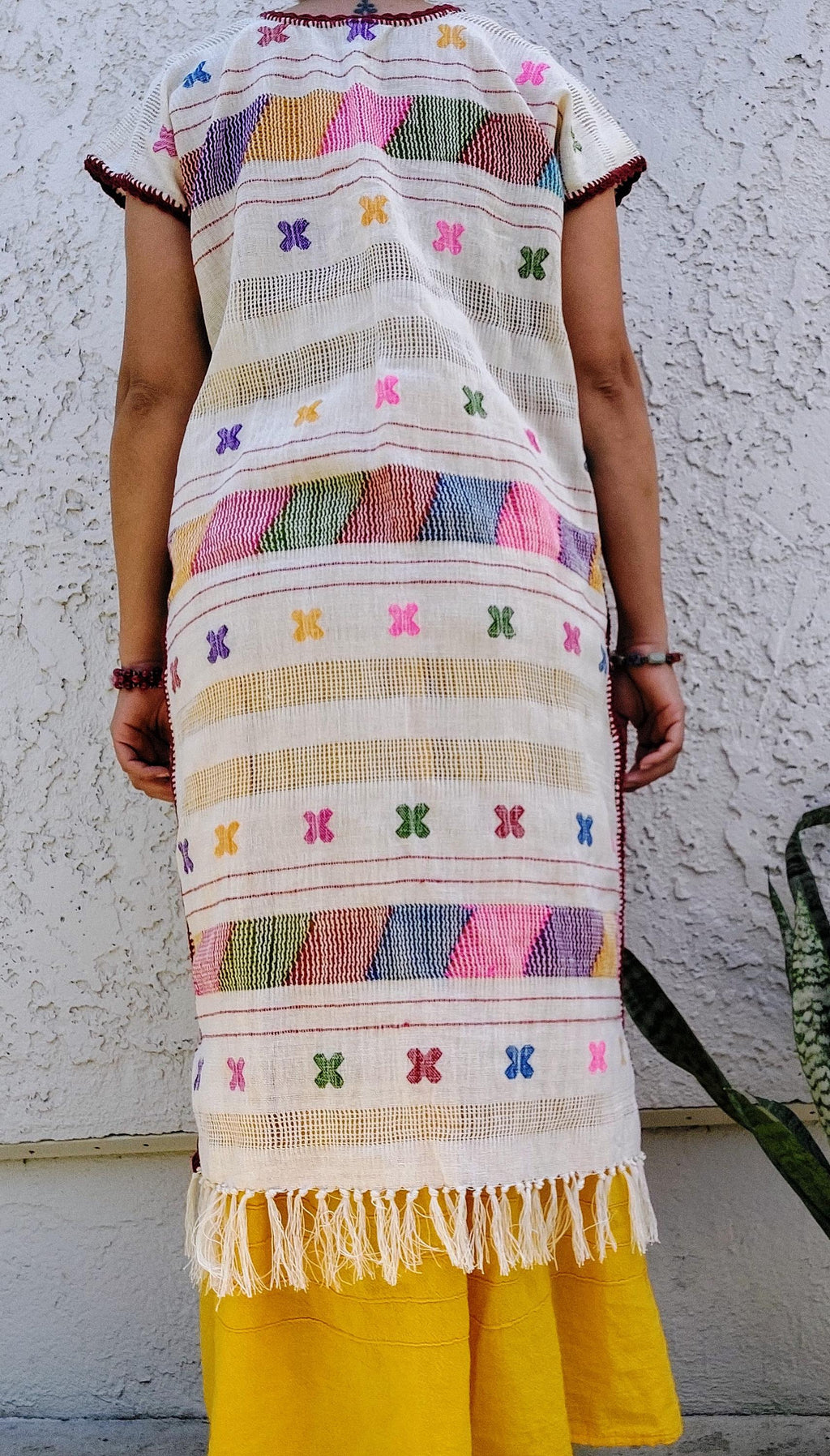 Backstrap loom Huipil, Amuzgo Huipil, Mexican Embroidery dress, Oaxacan Dress, Handcrafted - Handmade Artisian dress, Spring-Summer   S/M.