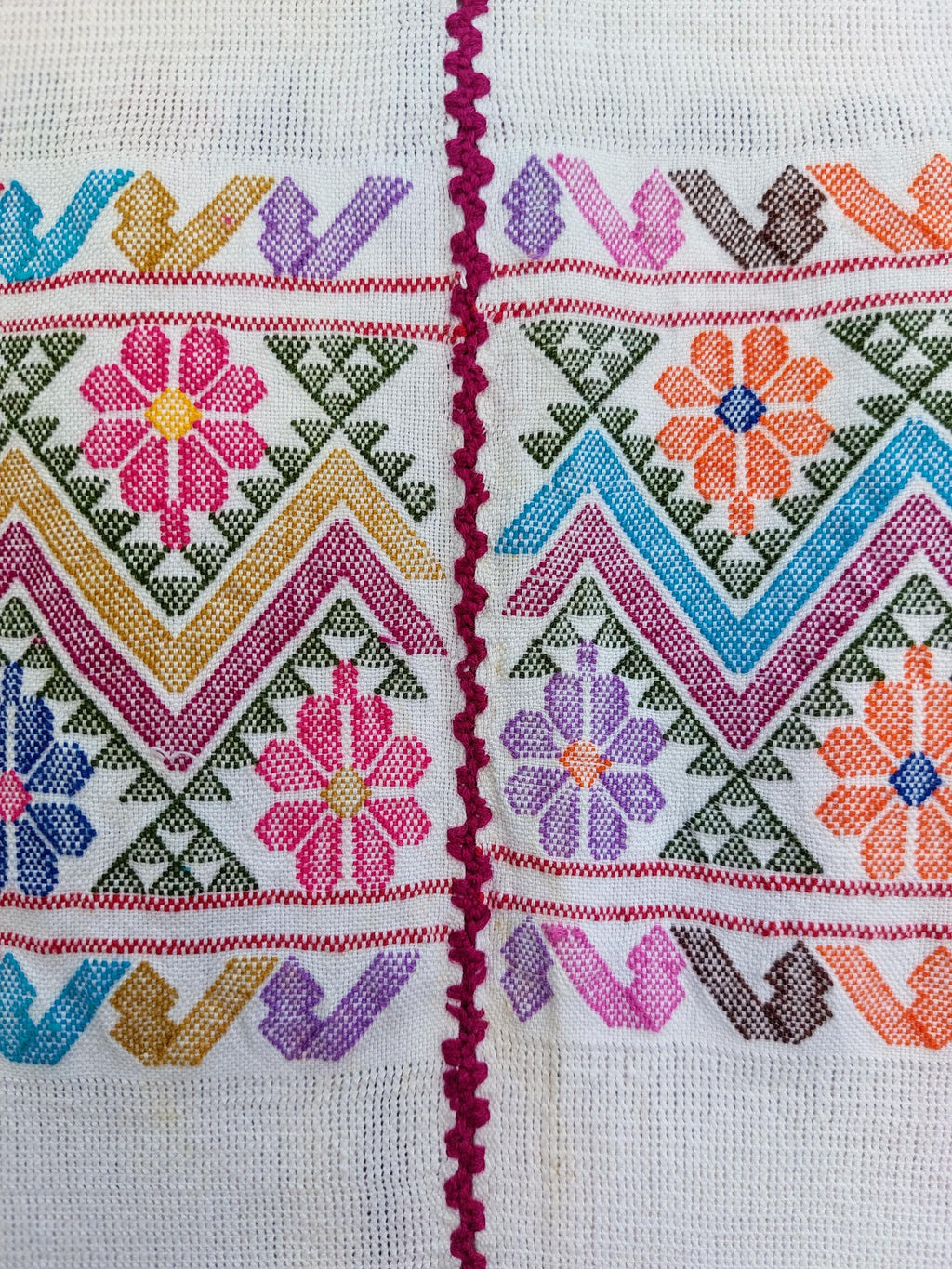 Backstrap loom Huipil, Embroidery Long Mexican dress, Amuzgos, Guerrero.  O/S