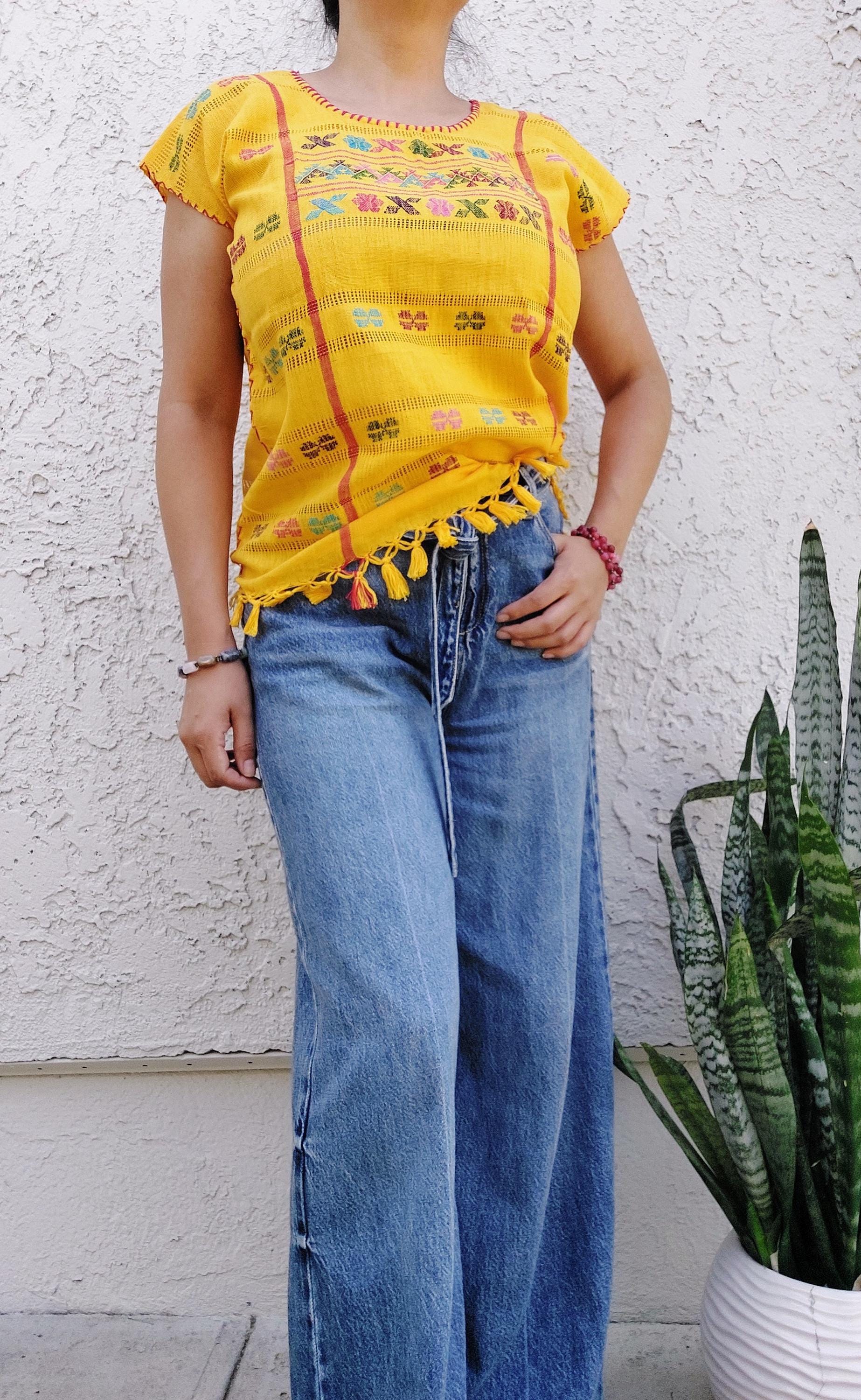 Backstrap loom Huipil, Short  Amuzgo Huipil, Mexican Embroidery dress, Oaxacan dress,  Handcrafted dress, Handmade Artisian dress.    S/M