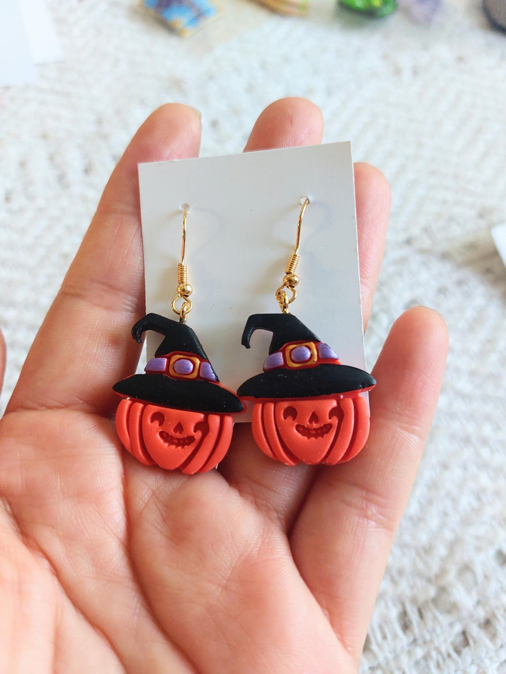 Handmade Cold Porcelain Earrings, Clay earrings,  Halloween, Day of the Dead,