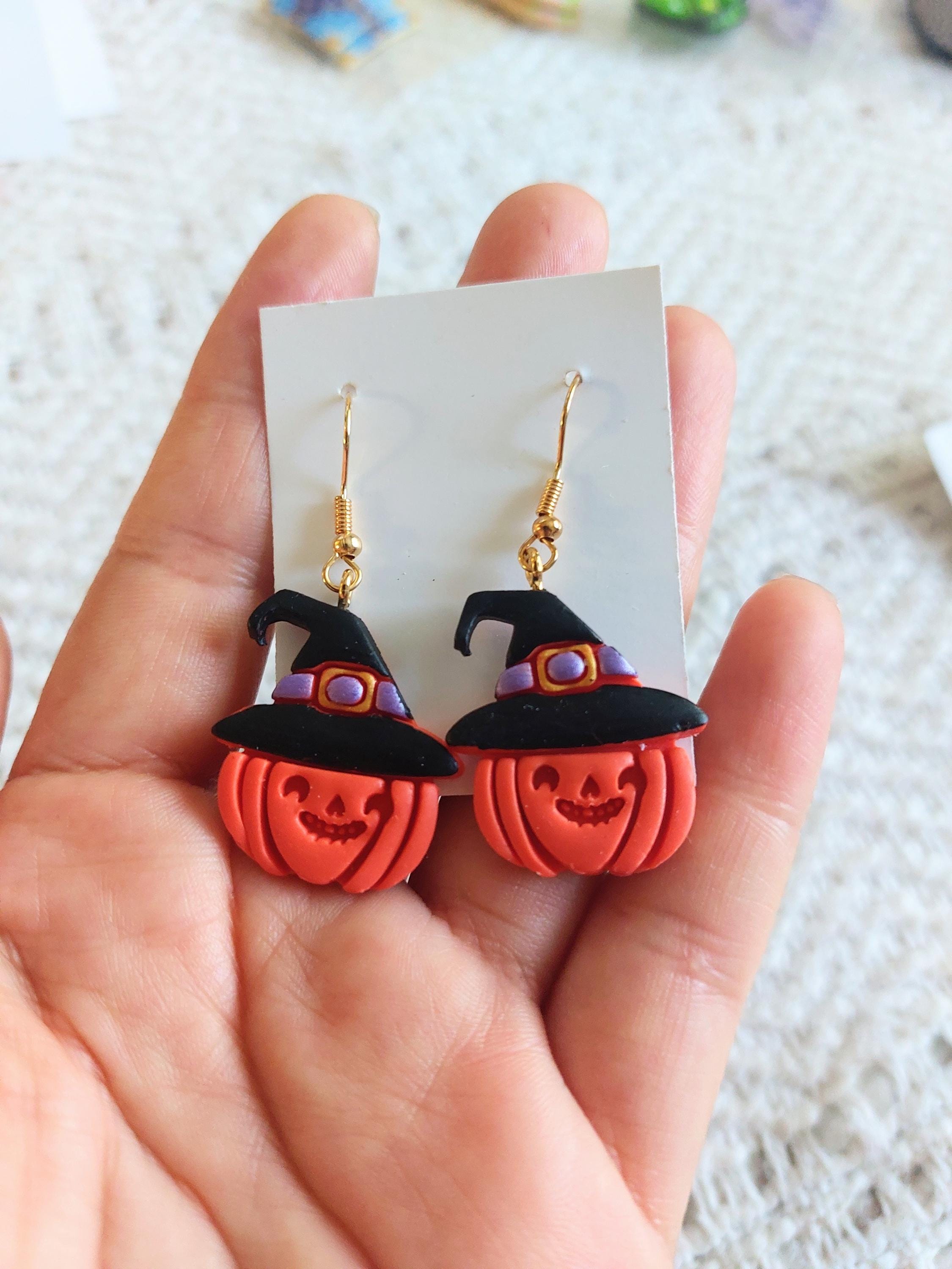 Handmade Cold Porcelain Earrings, Clay earrings,  Halloween, Day of the Dead,