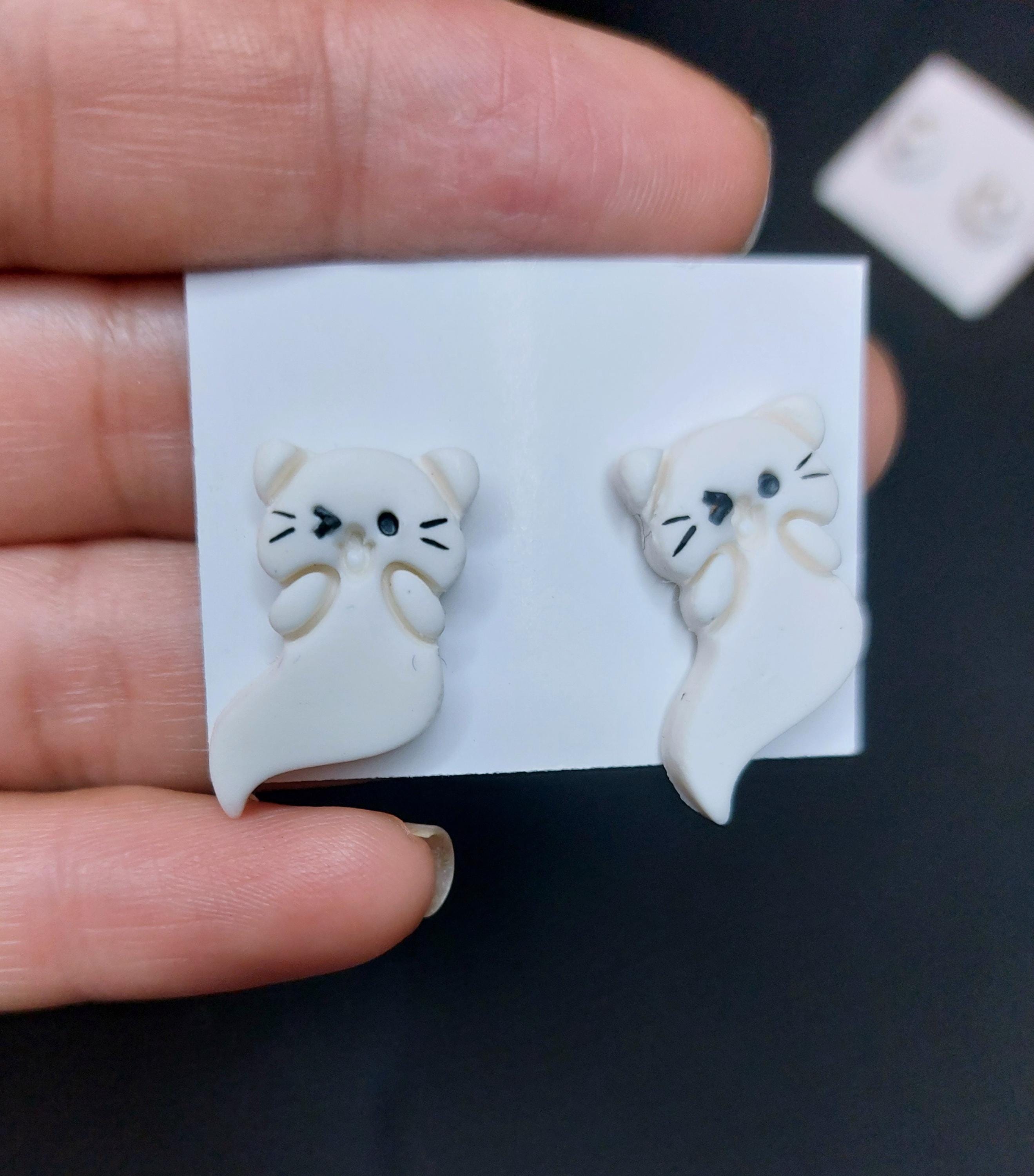 Handmade Cold Porcelain Earrings, Clay earrings,  Halloween, Day of the Dead,