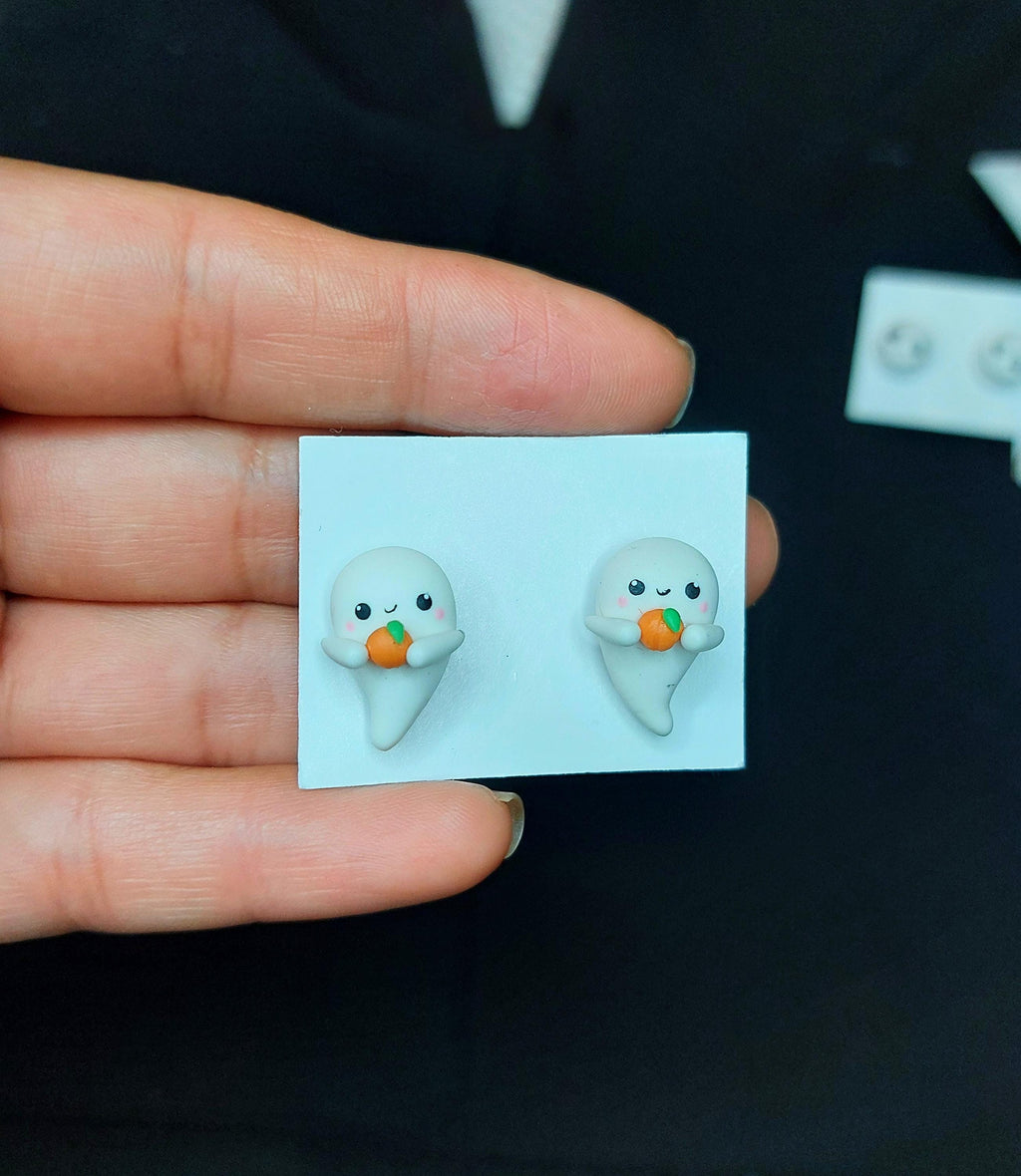 Handmade Cold Porcelain Earrings, Clay earrings,  Halloween, Day of the Dead,