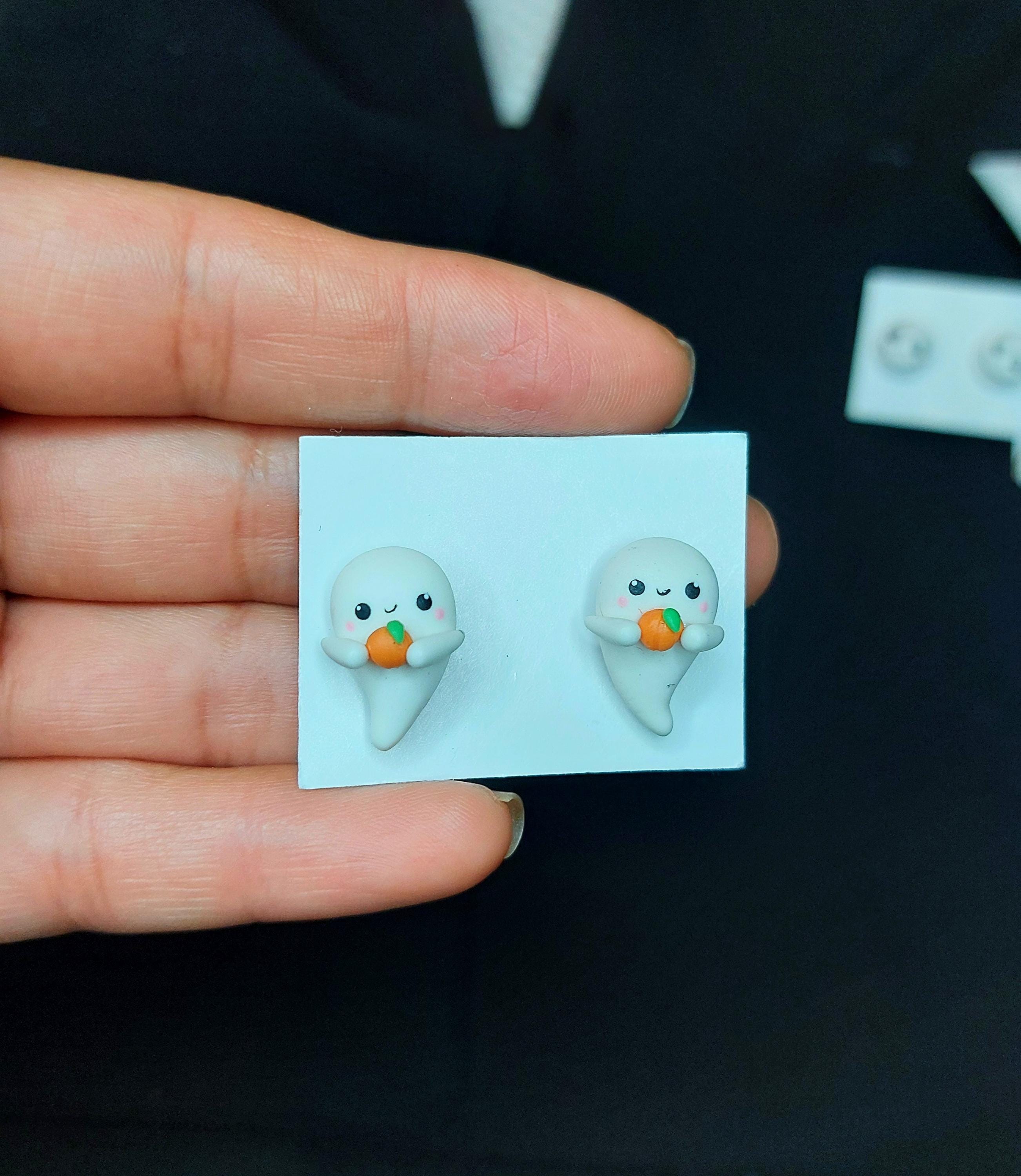 Handmade Cold Porcelain Earrings, Clay earrings,  Halloween, Day of the Dead,