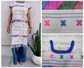 Backstrap loom Huipil, Amuzgo Huipil, Mexican Embroidery dress, Oaxacan dress  Handcrafted dress, Summer-spring, Multi color, Cotton S/M